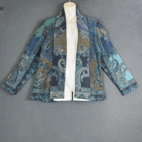 ATELIER LILA Jacket Multicolour Cardicoat 100% Wool Vintage Hippy Y2K Small/Med? - Picture 16 of 16